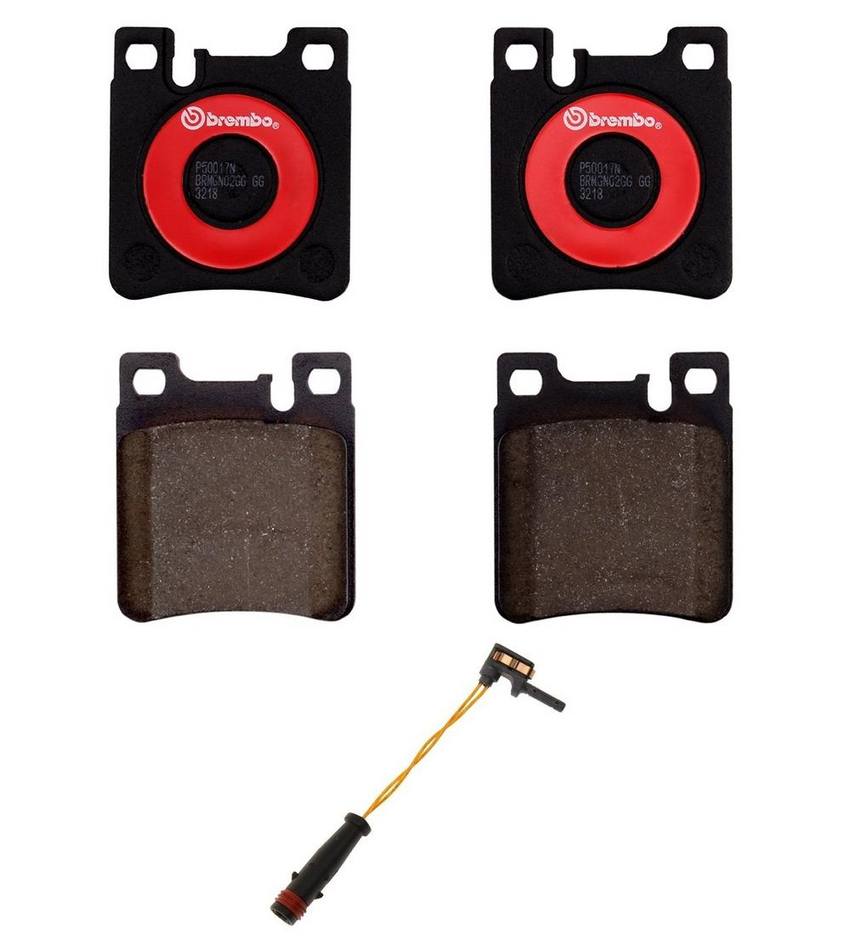 Mercedes Brakes Set Kit - Pads Rear (Ceramic) (with Sensor) 004420932041 - Brembo 2595491KIT